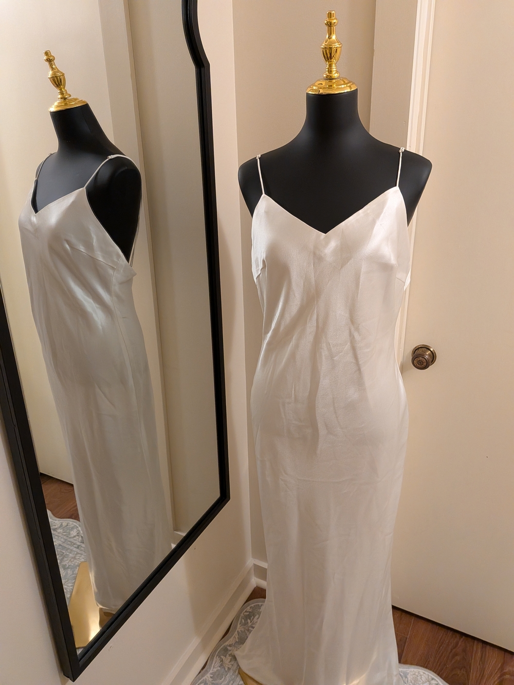 Ciao By Cc Charlize Satin Slip White Dress Wedding Engagement Graduation Large